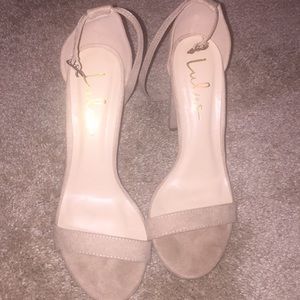 Suede ankle strap heels